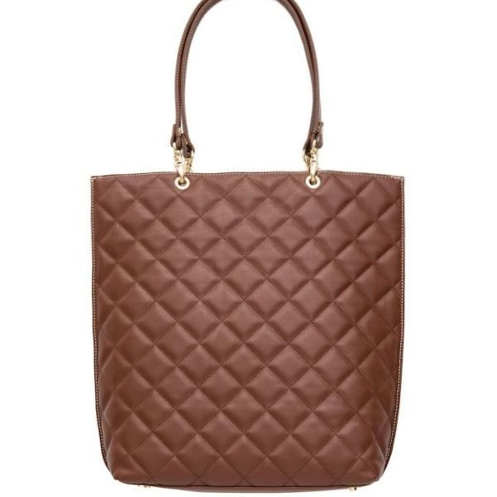 NWT - J. McLaughlin -Aken Quilted Leather Tote Bag